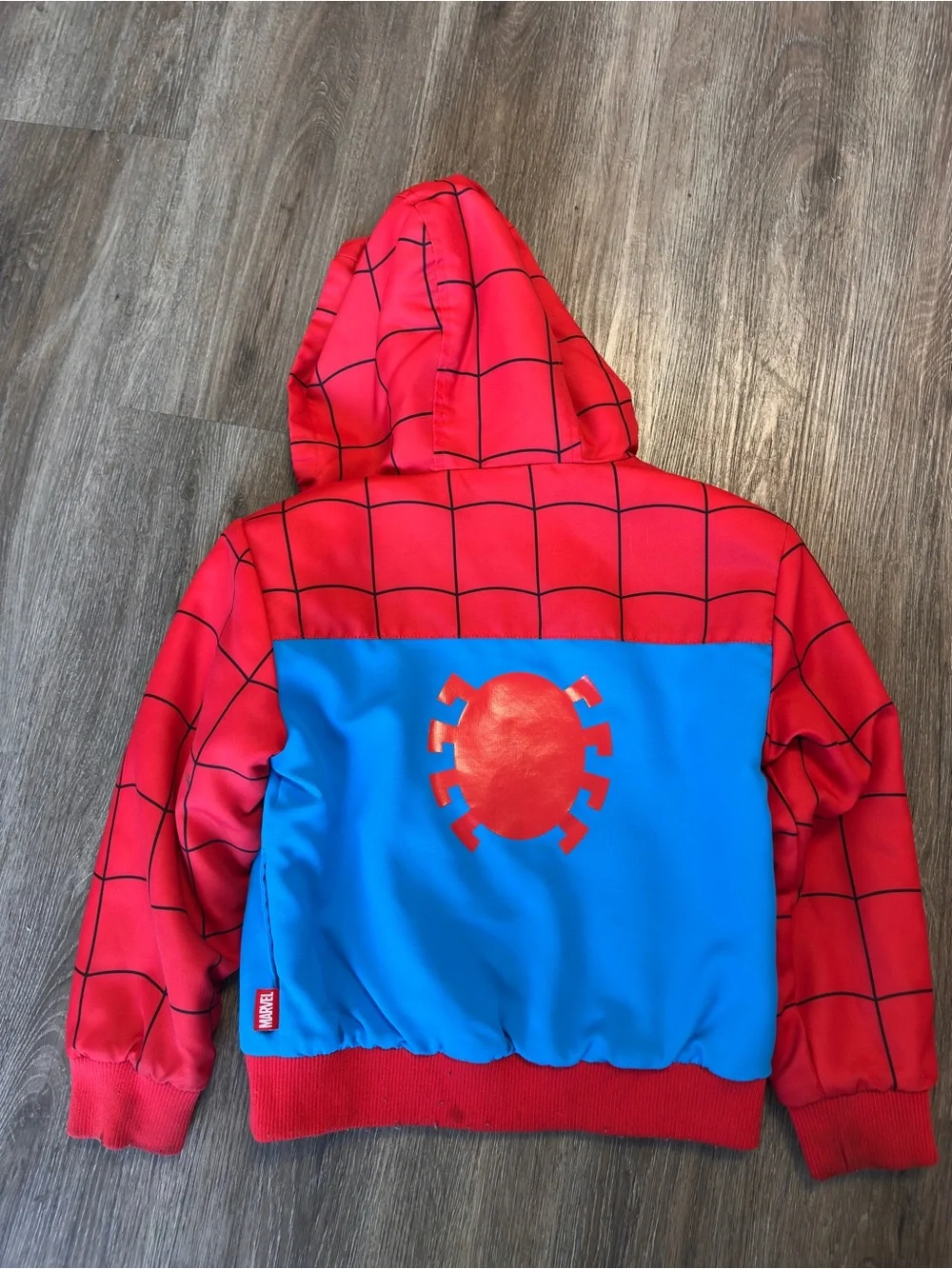 Kids Superhero Spider Hoodie Jacket I in Red and Bluer reversible